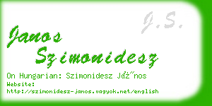 janos szimonidesz business card